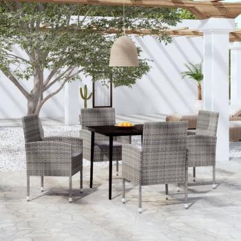 ARDEBO.de - 5-tlg. Garten-Essgruppe Anthrazit