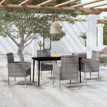 ARDEBO.de - 5-tlg. Garten-Essgruppe Anthrazit