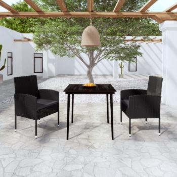 ARDEBO.de - 3-tlg. Garten-Essgruppe Schwarz