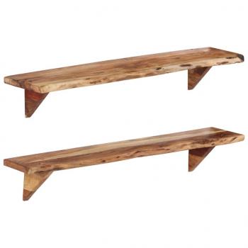 ARDEBO.de - Wandregale 2 Stk. 110x20x18 cm Massivholz Akazie