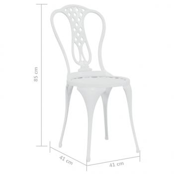3-tlg. Bistro-Set Aluminiumguss Weiß