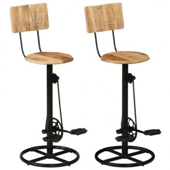 ARDEBO.de - Barhocker 2 Stk. Massivholz Mango