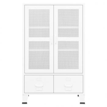 Lagerschrank Industrial Weiß 70x40x115 cm Metall