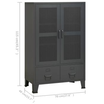 Lagerschrank Industrial Anthrazit 70x40x115 cm Metall