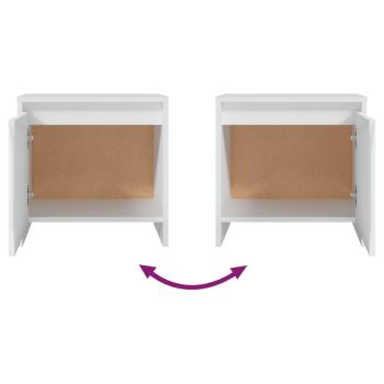 Nachttische 2 Stk. Weiß 45x34x44,5 cm Holzwerkstoff