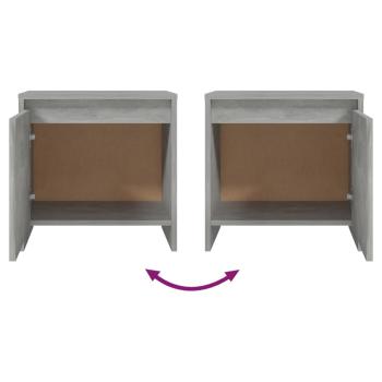 Nachttische 2 Stk. Betongrau 45x34x44,5 cm Holzwerkstoff