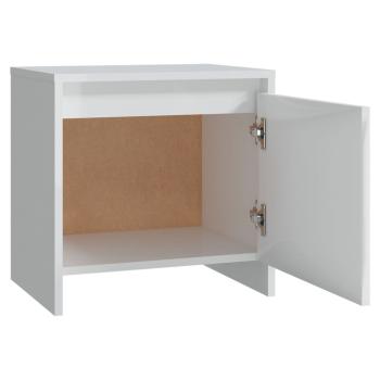 ARDEBO.de - Nachttische 2 Stk. Hochglanz-Weiß 45x34x44,5 cm Holzwerkstoff