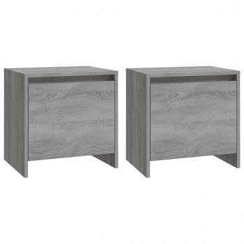 Nachttische 2 Stk. Grau Sonoma 45x34x44,5cm Holzwerkstoff