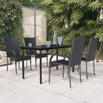 ARDEBO.de - 5-tlg. Garten-Essgruppe Schwarz