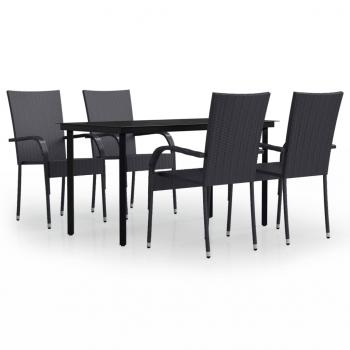 5-tlg. Garten-Essgruppe Schwarz