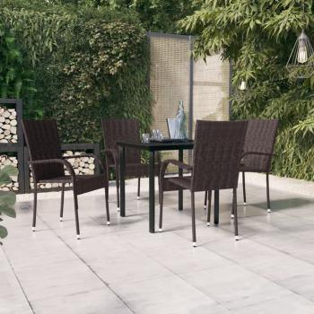ARDEBO.de - 5-tlg. Garten-Essgruppe Braun und Schwarz