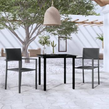 ARDEBO.de - 3-tlg. Garten-Essgruppe Schwarz