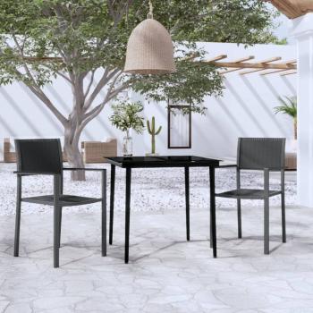 ARDEBO.de - 3-tlg. Garten-Essgruppe Schwarz