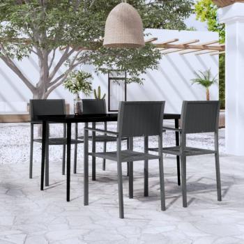 ARDEBO.de - 5-tlg. Garten-Essgruppe Schwarz