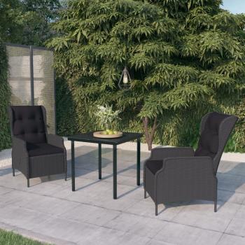 ARDEBO.de - 3-tlg. Garten-Essgruppe Dunkelgrau