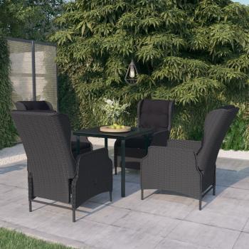 ARDEBO.de - 5-tlg. Garten-Essgruppe Dunkelgrau