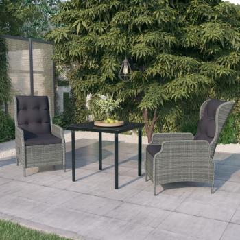 ARDEBO.de - 3-tlg. Garten-Essgruppe Hellgrau