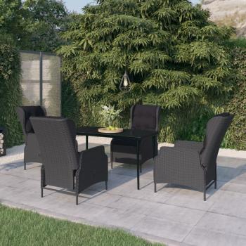 ARDEBO.de - 5-tlg. Garten-Essgruppe Dunkelgrau