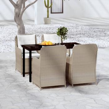 ARDEBO.de - 5-tlg. Garten-Essgruppe Braun