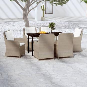ARDEBO.de - 7-tlg. Garten-Essgruppe Braun