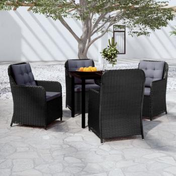 ARDEBO.de - 5-tlg. Garten-Essgruppe Schwarz