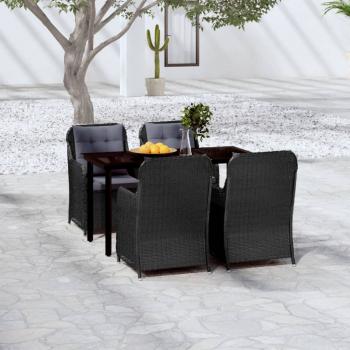 ARDEBO.de - 5-tlg. Garten-Essgruppe Schwarz