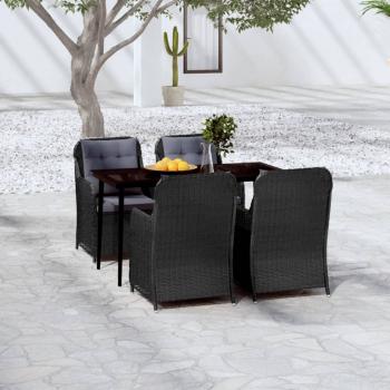 ARDEBO.de - 5-tlg. Garten-Essgruppe Schwarz