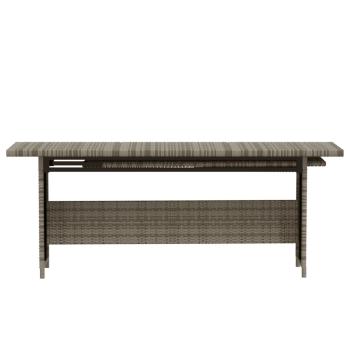 7-tlg. Garten-Lounge-Set mit Kissen Poly Rattan Grau