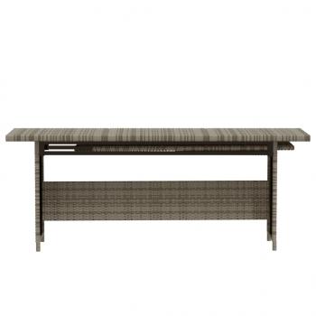 7-tlg. Garten-Lounge-Set mit Kissen Poly Rattan Grau