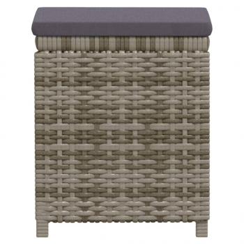 7-tlg. Garten-Lounge-Set mit Kissen Poly Rattan Grau
