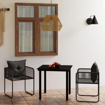 ARDEBO.de - 3-tlg. Garten-Essgruppe Schwarz