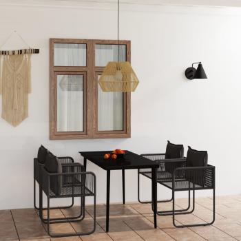 ARDEBO.de - 5-tlg. Garten-Essgruppe Schwarz