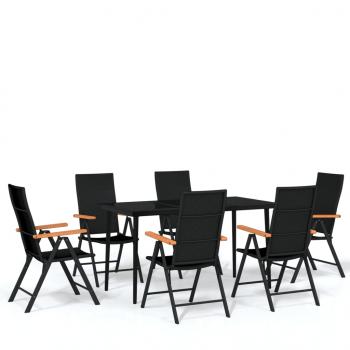 7-tlg. Garten-Essgruppe Schwarz