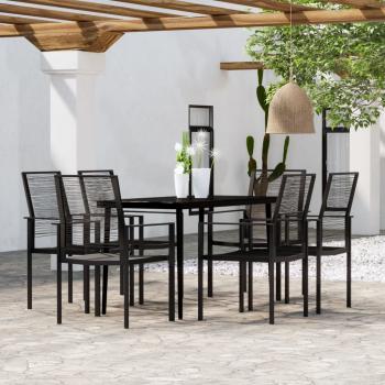 ARDEBO.de - 7-tlg. Garten-Essgruppe Schwarz