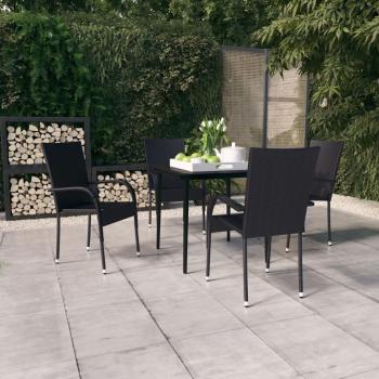 ARDEBO.de - 5-tlg. Garten-Essgruppe Schwarz