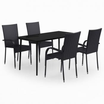 5-tlg. Garten-Essgruppe Schwarz