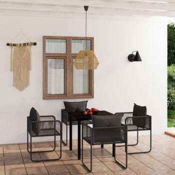 ARDEBO.de - 5-tlg. Garten-Essgruppe Schwarz