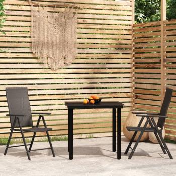 ARDEBO.de - 3-tlg. Garten-Essgruppe Schwarz