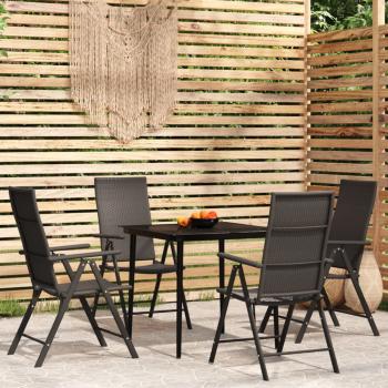 ARDEBO.de - 5-tlg. Garten-Essgruppe Schwarz