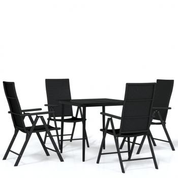 5-tlg. Garten-Essgruppe Schwarz