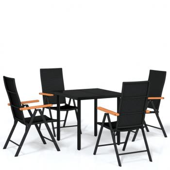 5-tlg. Garten-Essgruppe Schwarz