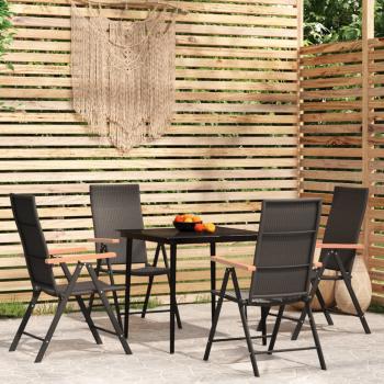ARDEBO.de - 5-tlg. Garten-Essgruppe Schwarz