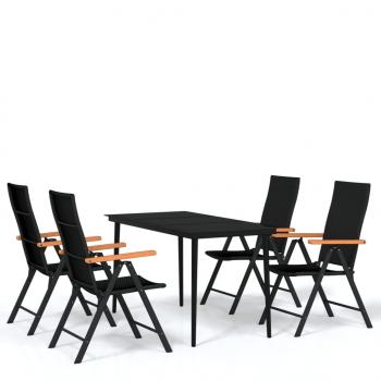 5-tlg. Garten-Essgruppe Schwarz