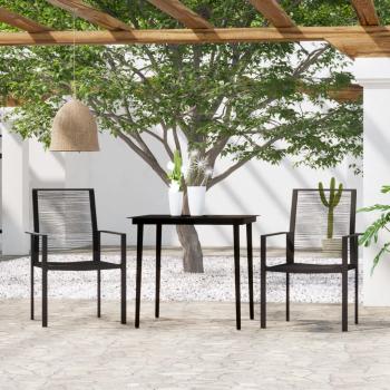 ARDEBO.de - 3-tlg. Garten-Essgruppe Schwarz