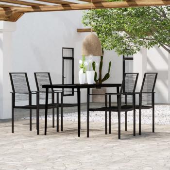 ARDEBO.de - 5-tlg. Garten-Essgruppe Schwarz