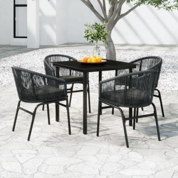 ARDEBO.de - 5-tlg. Garten-Essgruppe Grau