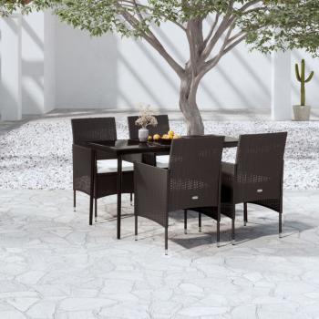 ARDEBO.de - 5-tlg. Garten-Essgruppe mit Kissen Schwarz