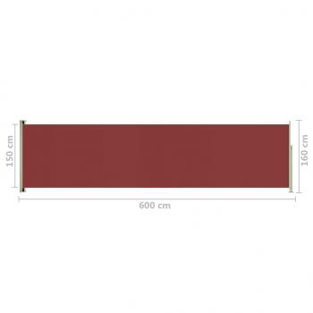 Seitenmarkise Ausziehbar 160x600 cm Rot