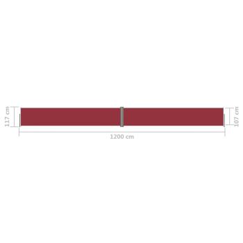 Seitenmarkise Ausziehbar Rot 117x1200 cm