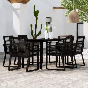 ARDEBO.de - 7-tlg. Garten-Essgruppe Schwarz